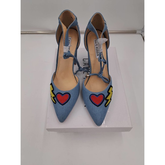 READ Cape Robbin Boho Western Denim Patches block high heel pointy toe Shoes 8 - Picture 3 of 10